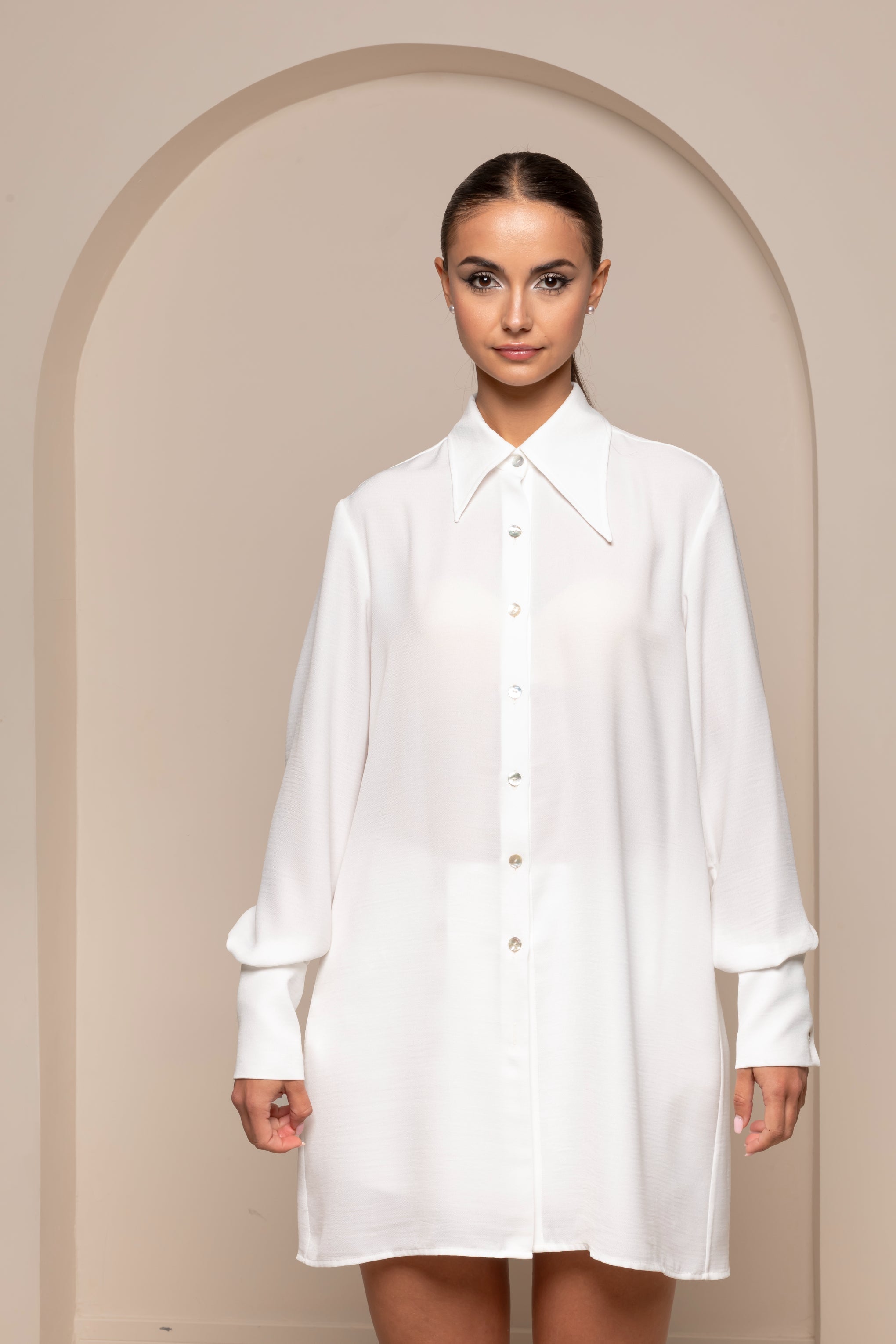 IZALIE WHITE COTTON SHIRT