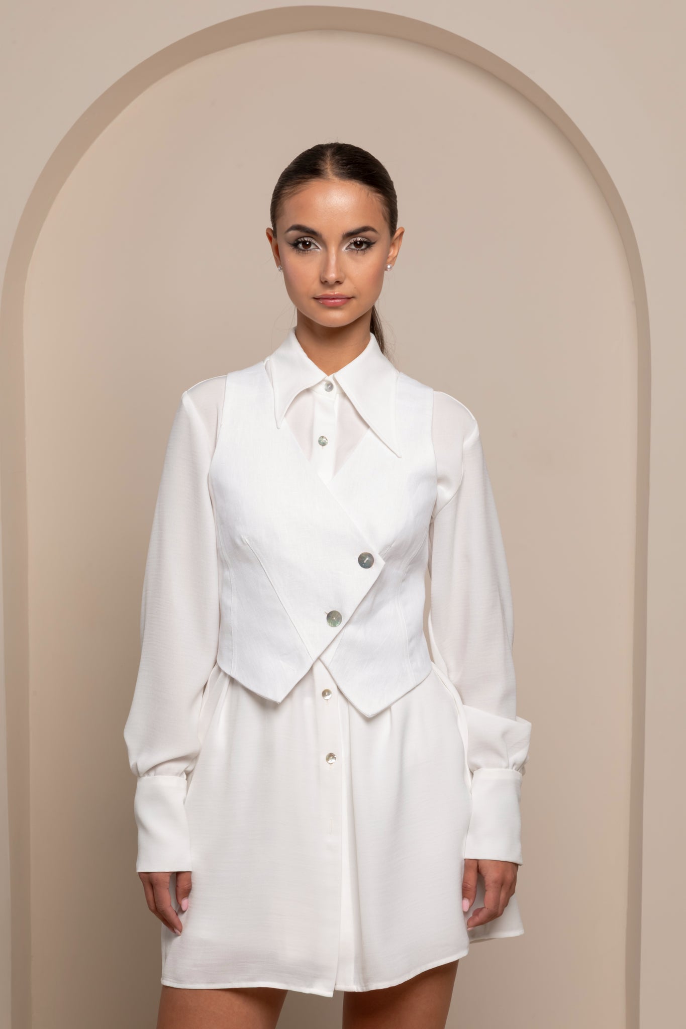 IZALIE WHITE COTTON SHIRT
