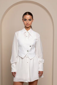 IZALIE WHITE COTTON SHIRT