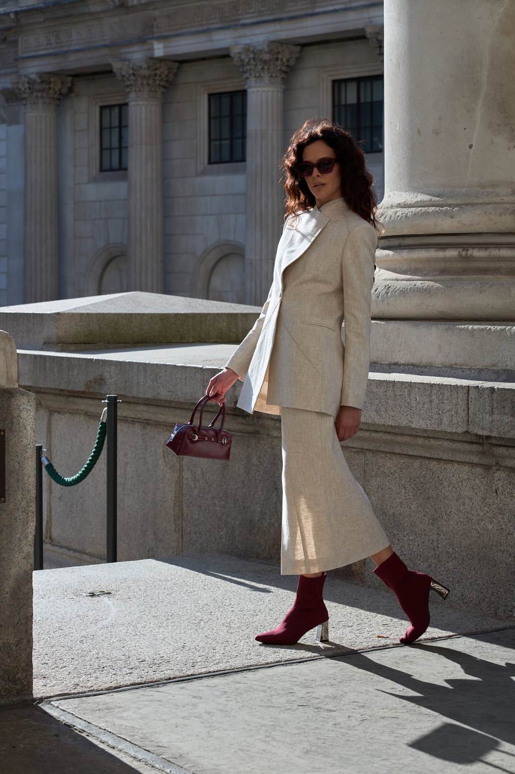 STRUCTURED TAILORED BLAZER SAND