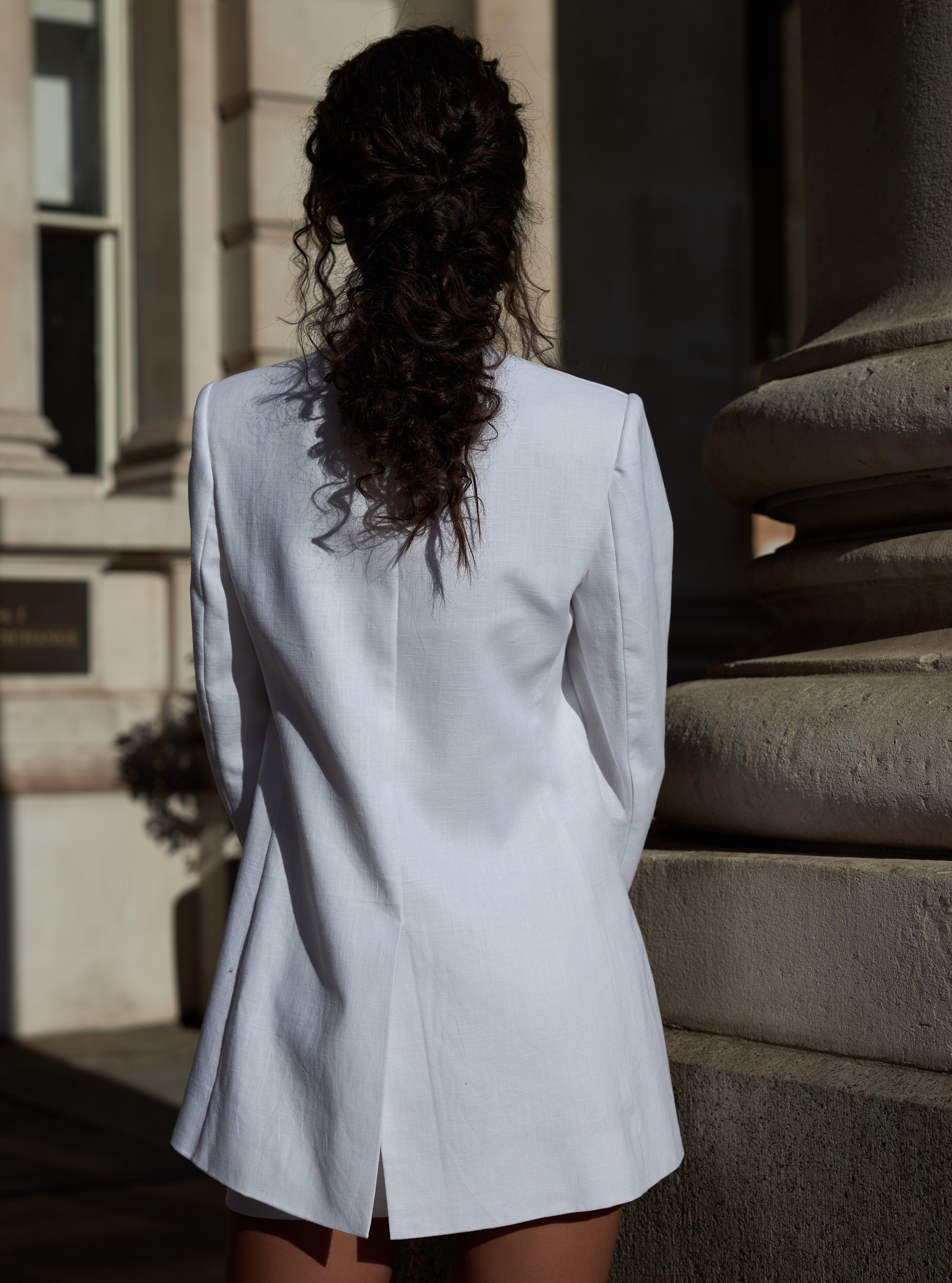 STRUCTURED TAILORED BLAZER WHITE