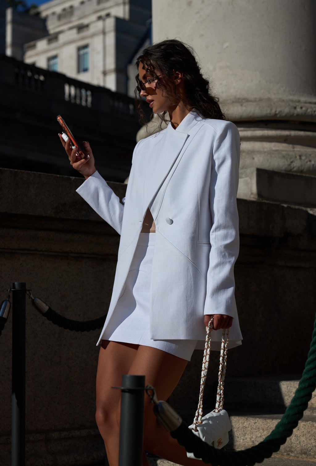 STRUCTURED TAILORED BLAZER WHITE