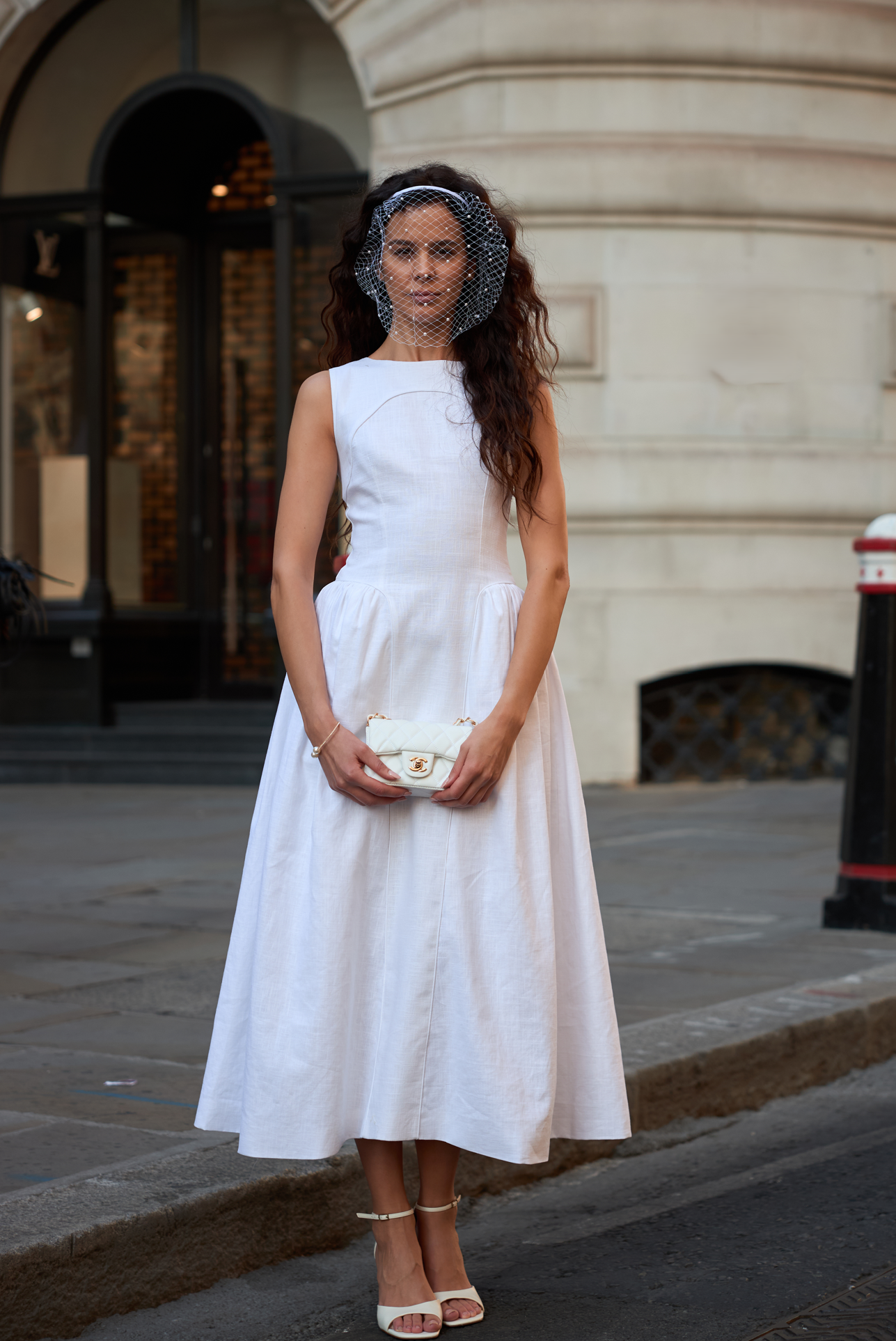 THE COSTWOOD LINEN DRESS WHITE
