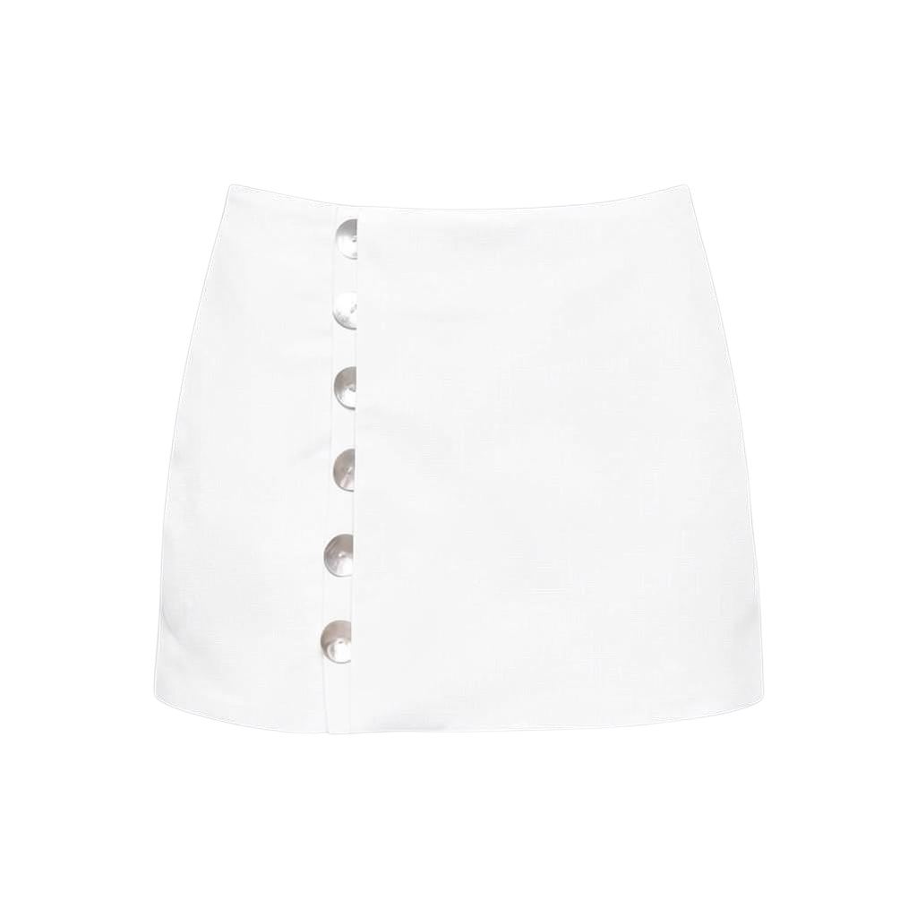 NOLIA LINEN MINI SKIRT WHITE