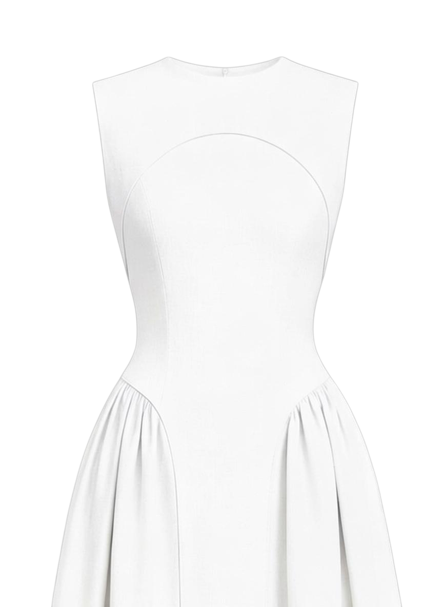 THE COSTWOOD LINEN DRESS WHITE