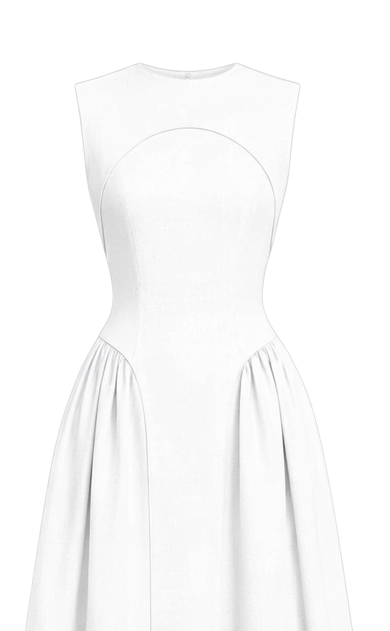 THE COSTWOOD LINEN DRESS WHITE