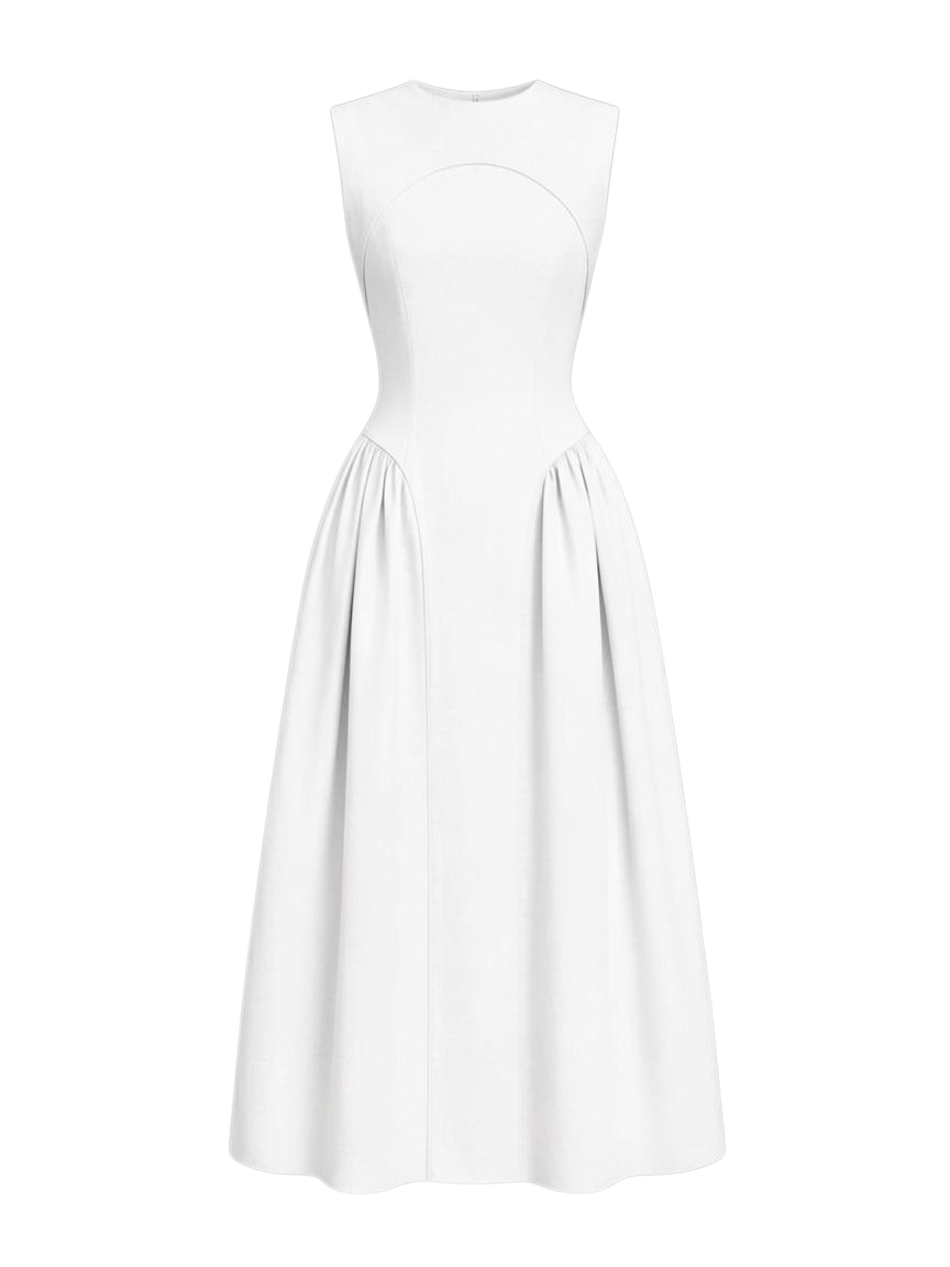 THE COSTWOOD LINEN DRESS WHITE