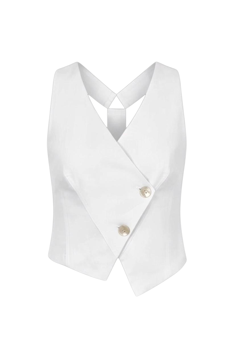 NOLIA LINEN WAISTCOAT WHITE