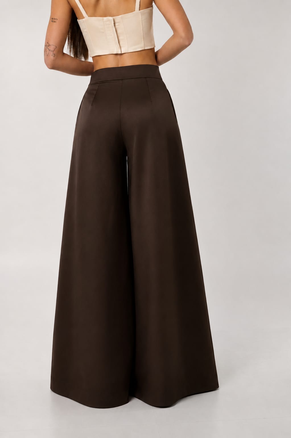 THE RIOT WIDE LEG IN CHOC BROWN